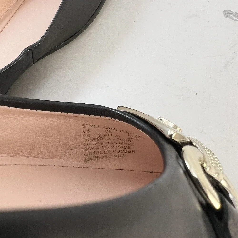 Kate Spade New York Black Leather Payton Flats Size 7.5